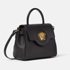 Versace Black La Medusa Small Handbag
